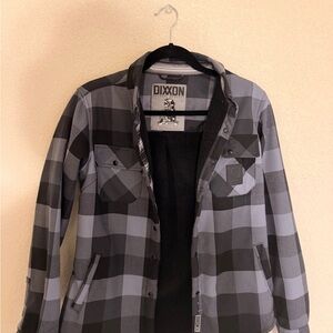 Dixxon Women’s Black and Gray/Blue Plaid jacket